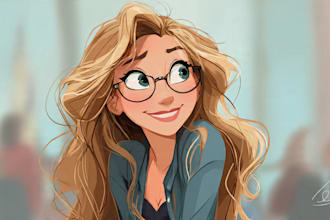 portrait in disney cartoon illustration