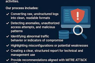 analyze your server, network, or email logs and detect security threats