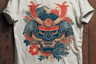 create t shirt design on japanese art