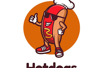design a unique hot dog logo for your brand