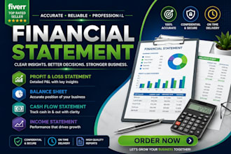 prepare financial statements, cash flow, income statement