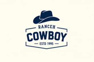 make an amazing cowboy hat logo for you