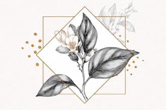 design a unique botanical boho logo