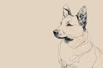 draw minimalist pet line art portrait