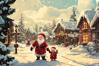 christmas children book illustration, bible illustration