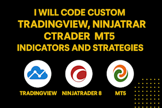 code custom tradingview, ninjatrader 8, ctrader or mt5 indicators and strategies