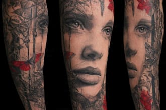 create a tattoo design of tattoo sleeve