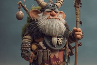 do design awesome character fantasy cartoon art and map