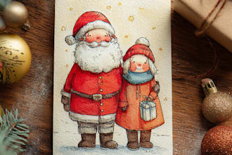 draw unique christmas illustration