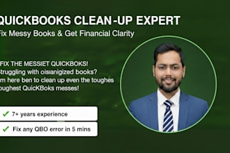 setup, clean up and bookkeeping in quickbooks online