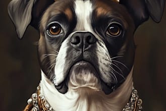 draw custom pet portrait or pet illustration