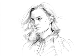 create a superhero realistic portrait sketch