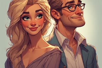 create couple portrait illustration