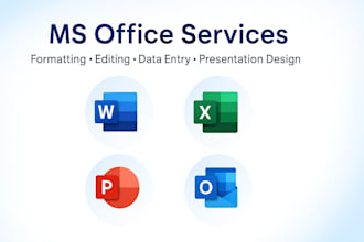 do professional ms office work word, excel, powerpoint