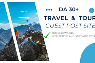 offer high da travel and tour backlinks to increase traffic