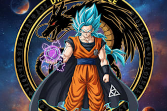draw a custom dbz or dragon ball oc illustration