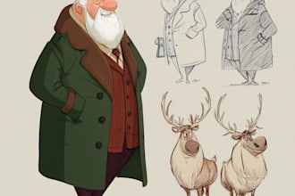 illustrate christmas card,christmas character