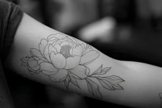 design a stunning minimalist lineart tattoo for you