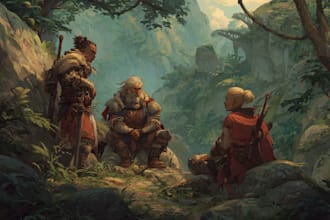fantasy character and dnd character illustration