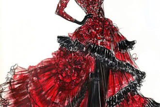 draw a fashion illustration or sketch