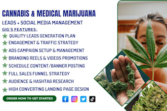 be your cannabis cbd marijuana social media marketing manager and ads expert smm