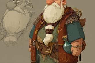 design awesome character dnd rpg fantasy cartoon art and map