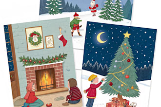 draw christmas illustrations and cards for you