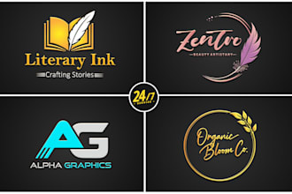 design a perfect author or minimalist logo with   branding