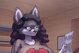 illustrate your furry, fursona, anthro, beast oc