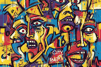 create expressionism, graffiti, or abstract style illustration