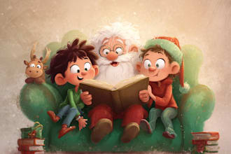 draw a cute christmas cartoon character