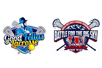design unique lacrosse logo with one day delivery