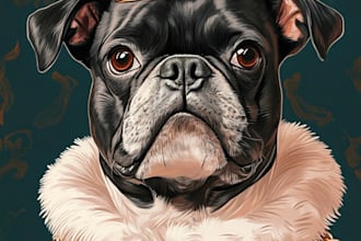 draw your pet into pet portrait illustration