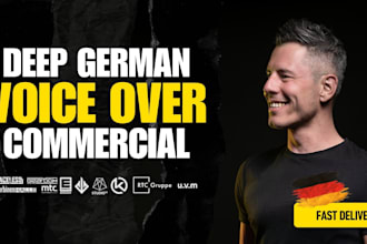 provide a deep german voice over