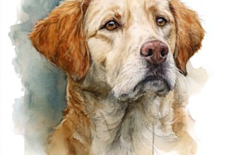 draw watercolor pet portrait, dog portrait cat portrait