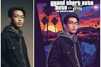 turn your photo into a gta v style character artwork