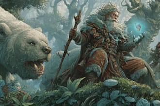 draw a fantasy character for dnd, pathfinder, etc
