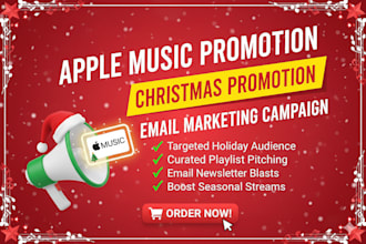 do email marketing campaign to promote apple music christmas promotion