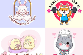 design a cute kawaii cartoon mascot logo for your business