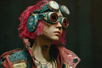 design cyberpunk character, original character design