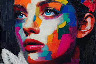paint expressive colorful abstract portraits