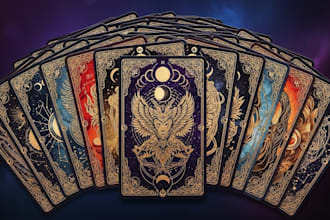 custom tarot, oracle or zodiac cards with print ready files