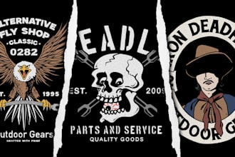 create vintage illustration and retro artwork for your brand