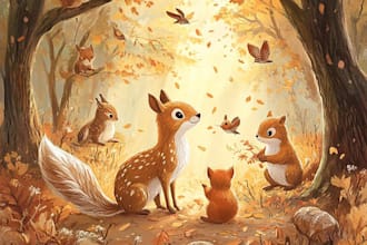 draw cute animal children story book illustration watercolor