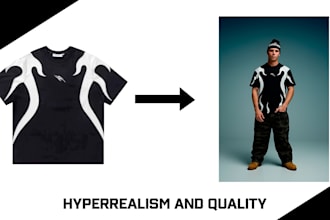 transform your design onto real clothing with live models
