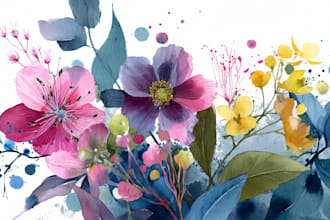 paint watercolor flowers and botanical illustrations