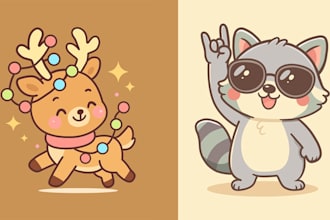 create custom kawaii tshirt design for you