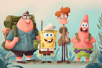 design vector character, cartoon avatar or mascot