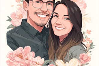 do couple portrait illustration from photo