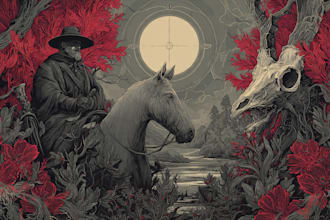 draw detailed dark art illustration for tshirt and merch